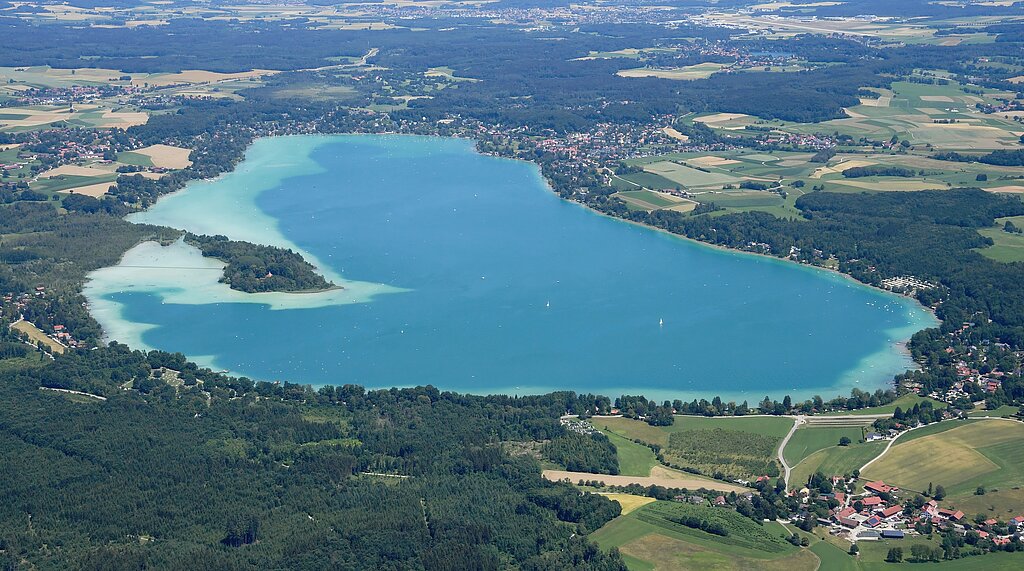 Luftbild des Wörthsee, Blick von Süd-West